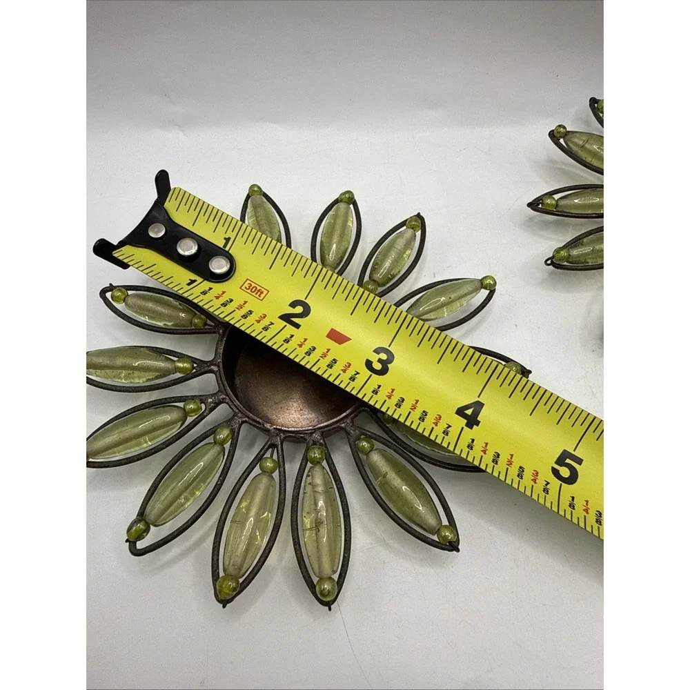 Vintage Metal Sunflower Tea light Candle Holder Set‎ MCM